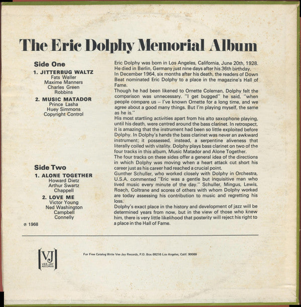 The Eric Dolphy Memorial Album