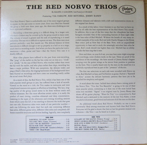 Master Release: The Red Norvo Trios by The Red Norvo Trio