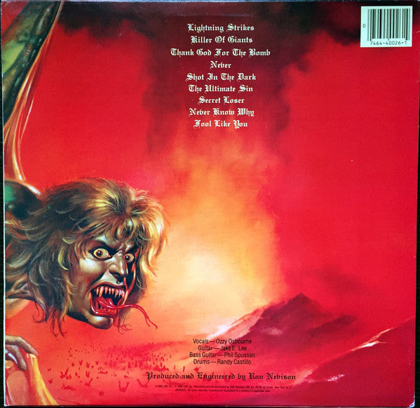 Release: The Ultimate Sin-Vinyl-US-1986-OZ 40026-8513748