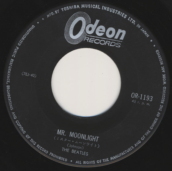 Master Release: Mr Moonlight / What You're Doing by The Beatles