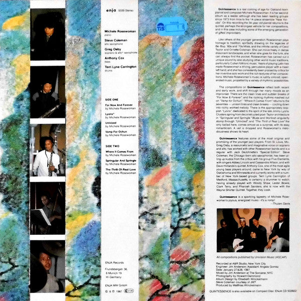 Release: Quintessence-Vinyl-Germany-1987-enja 5039-2599843