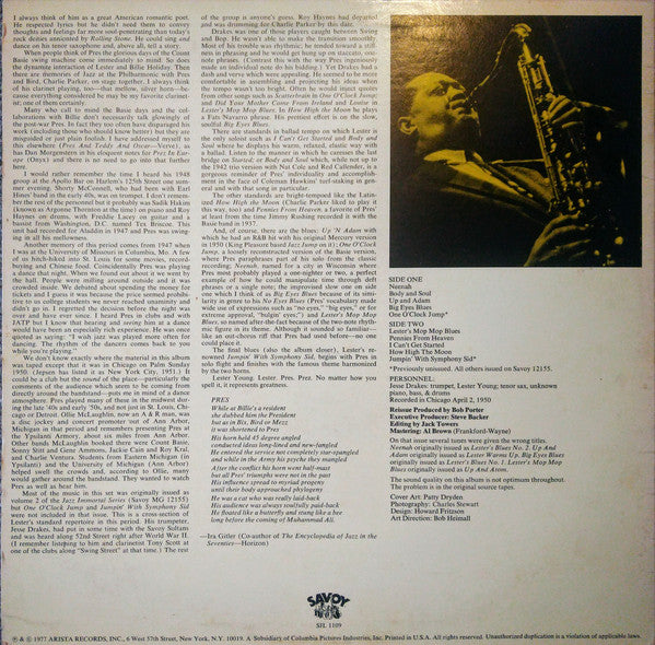 Master Release: Pres Lives! by Lester Young