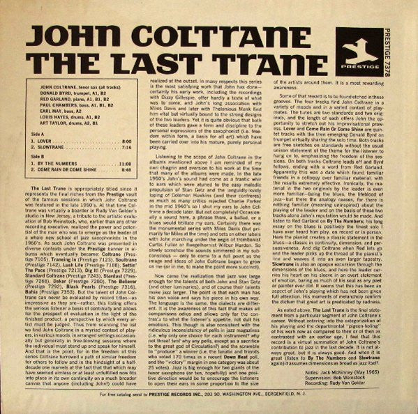 Release: The Last Trane-Vinyl-US-1972-PR 7378, 7378, PRT-7378-2215761