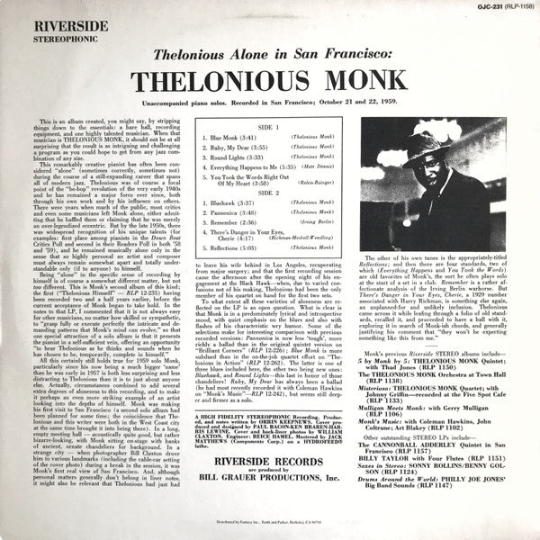 Thelonious Alone In San Francisco
