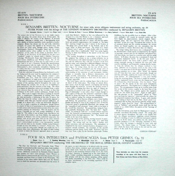 Nocturne - Four Sea Interludes - Passacaglia (Peter Grimes)