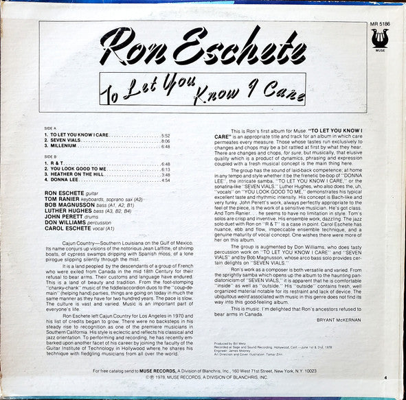 Master Release: To Let You Know I Care by Ron Escheté