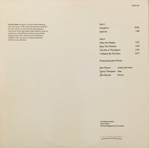 Release: Live At Leeds-Vinyl-UK-1987-SKELP 001-2765053