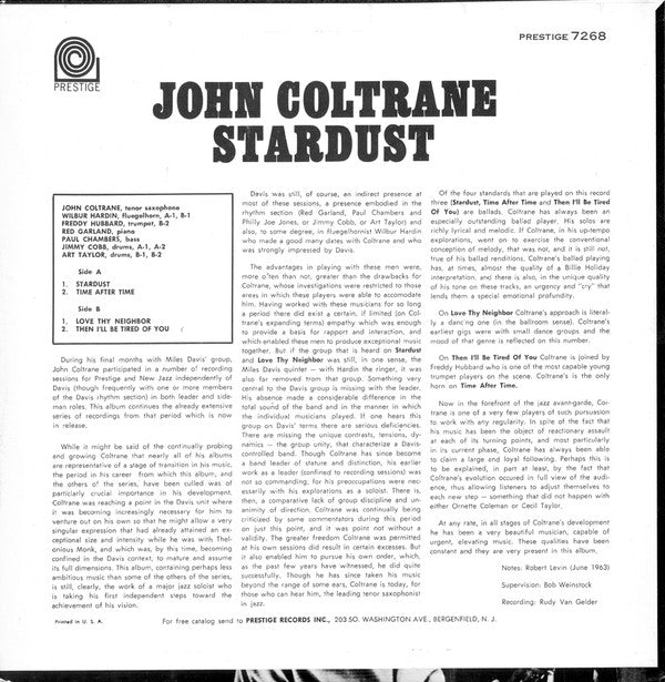 Release: Stardust-Vinyl-US-1964-PR 7268, PRST 7268-7796195