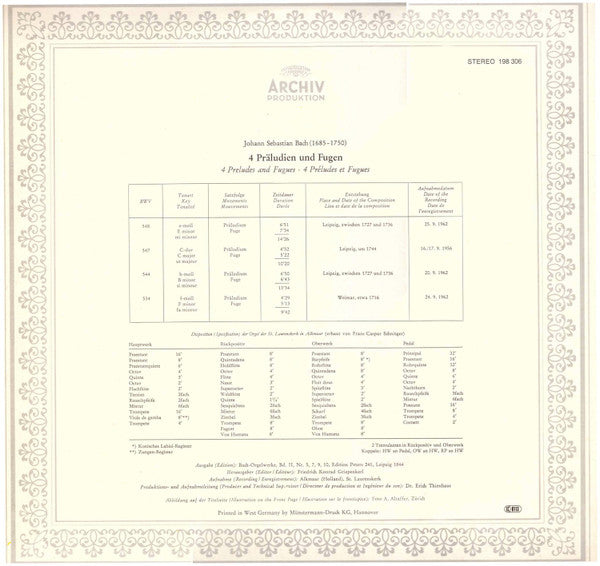 Release: The Works Of Johann Sebastian Bach (1685-1750)-Vinyl-Germany-None-198 306 -9583224