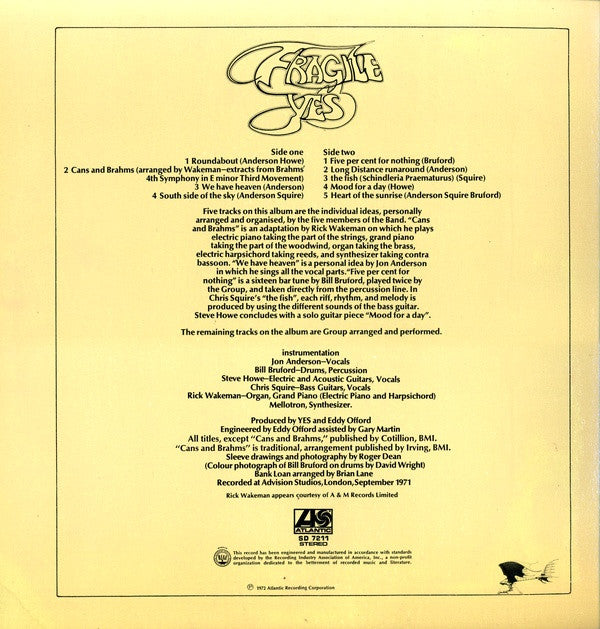 Release: Fragile-Vinyl-Canada-None-SD 7211-4856957