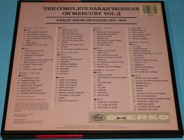 The Complete Sarah Vaughan on Mercury Vol. 3 - Great Show on Stage 1957-1959