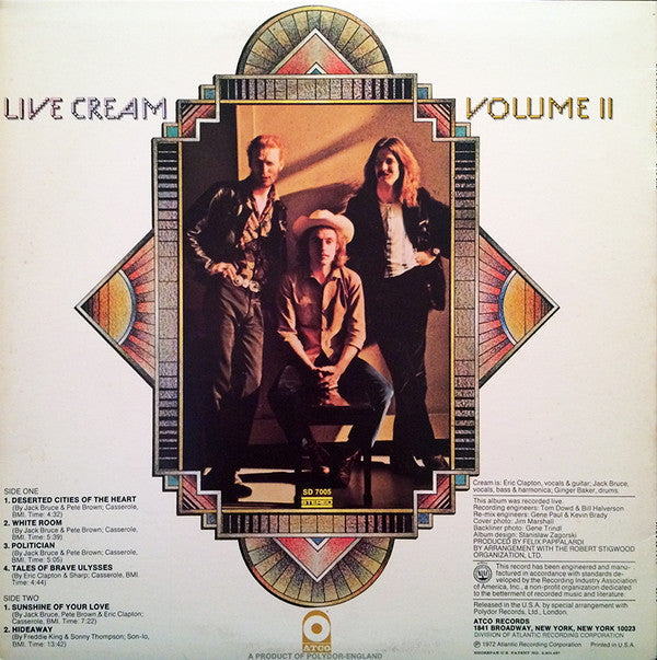 Release: Live Cream Volume II-Vinyl-US-1972-SD 7005-3650453