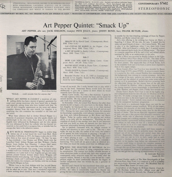 Release: Smack Up-Vinyl-US-1962-S7602-4730630