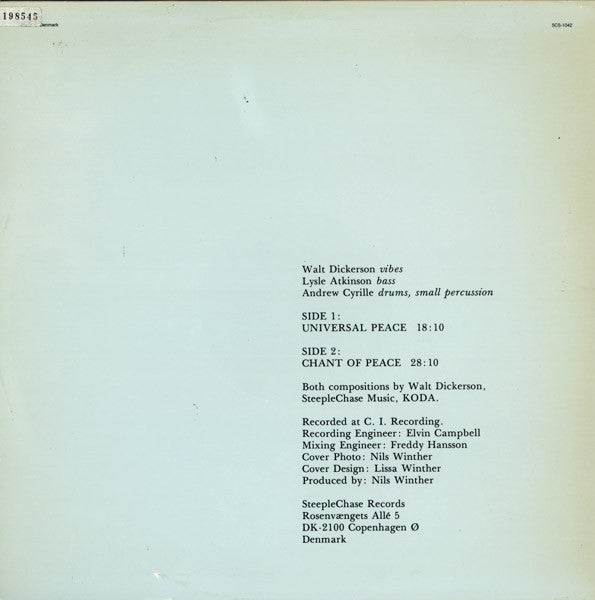 Master Release: Peace by Walt Dickerson Trio