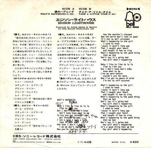 Release: What's Happening-Vinyl-Japan-1971-88058-6188028