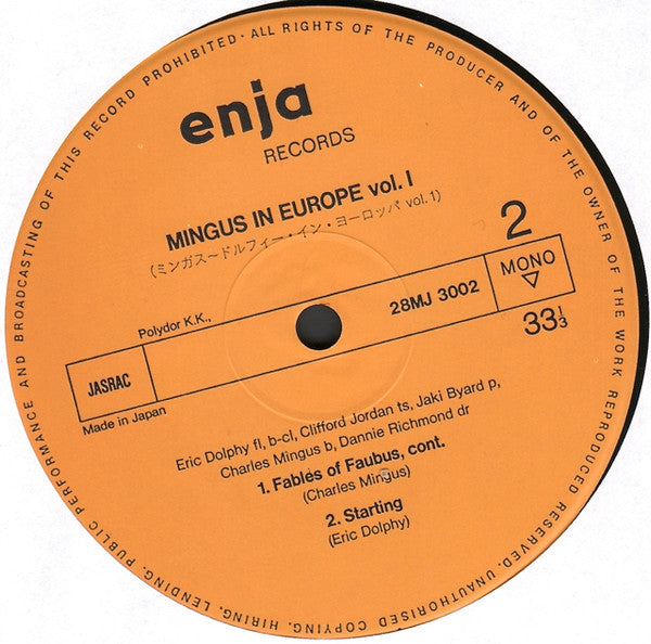 Mingus In Europe Volume I