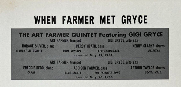 When Farmer Met Gryce
