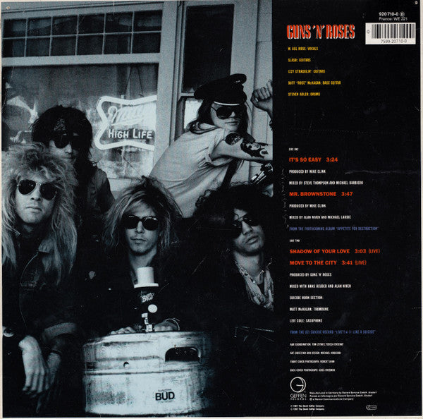 Release: It's So Easy · Mr. Brownstone-Vinyl-Europe-1987-920 710-0-2084942