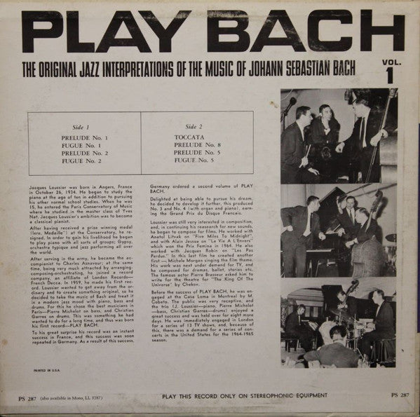 Master Release: Play Bach No.1 by Jacques Loussier Trio