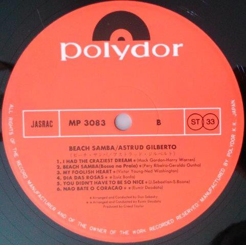 Release: Beach Samba-Vinyl-Japan-1978-MP 3083-6764986