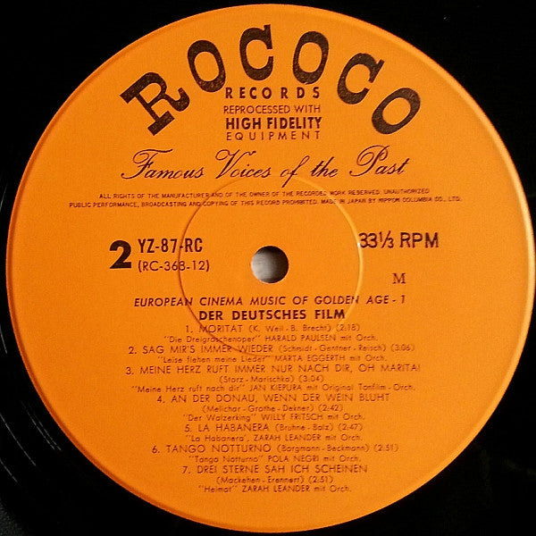 European Cinema Music Of Golden Age - 1 Der Deutches Film