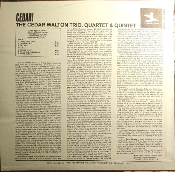 Master Release: Cedar! by Cedar Walton Trio