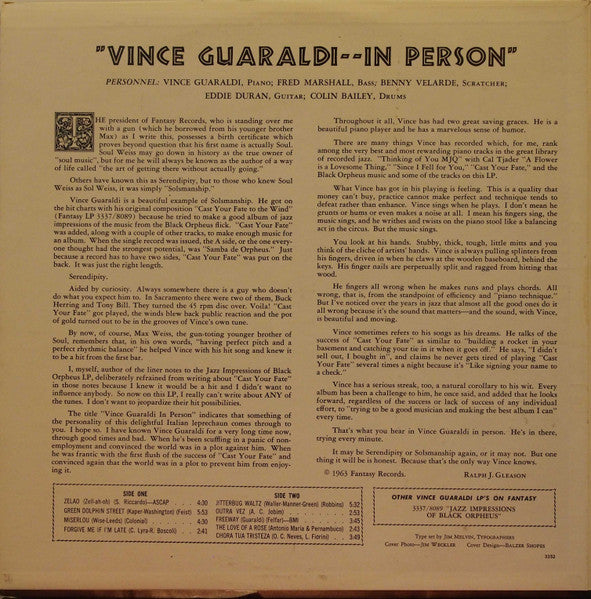 Master Release: In Person by Vince Guaraldi