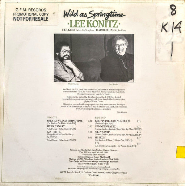 Master Release: Wild As Springtime by Lee Konitz