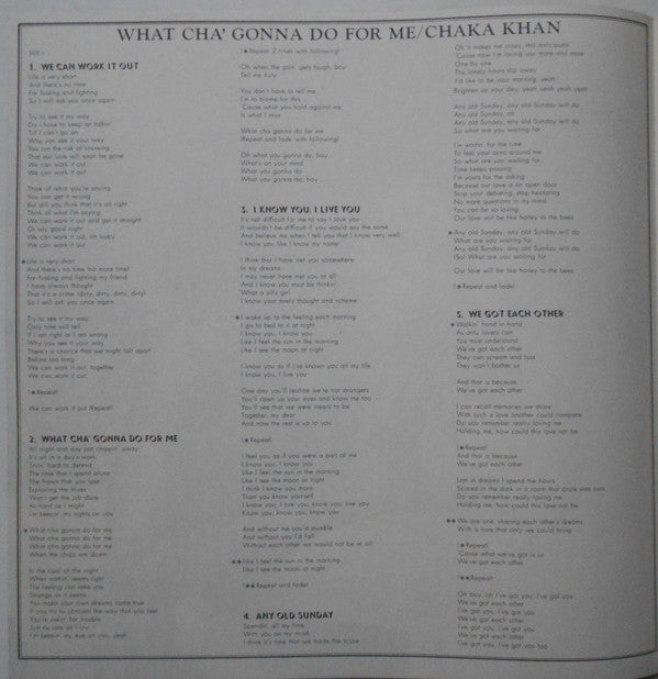 What Cha' Gonna Do For Me