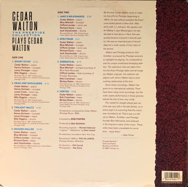 Master Release: Plays Cedar Walton - The Prestige Collection by Cedar Walton