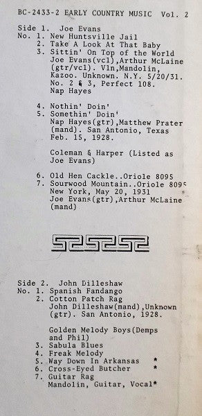 Early Country Music (Vol. 2 1928-1931)