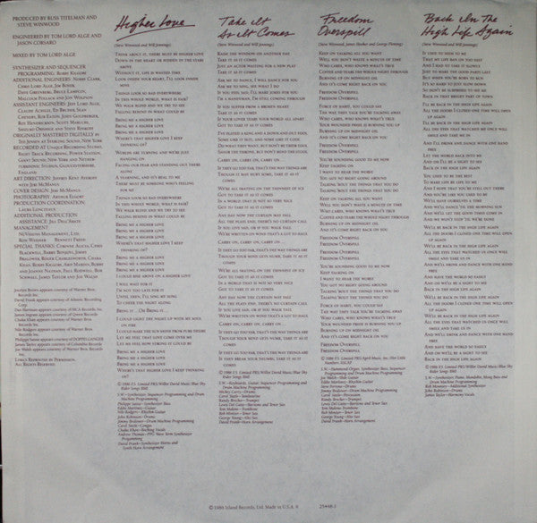 Back In The High Life