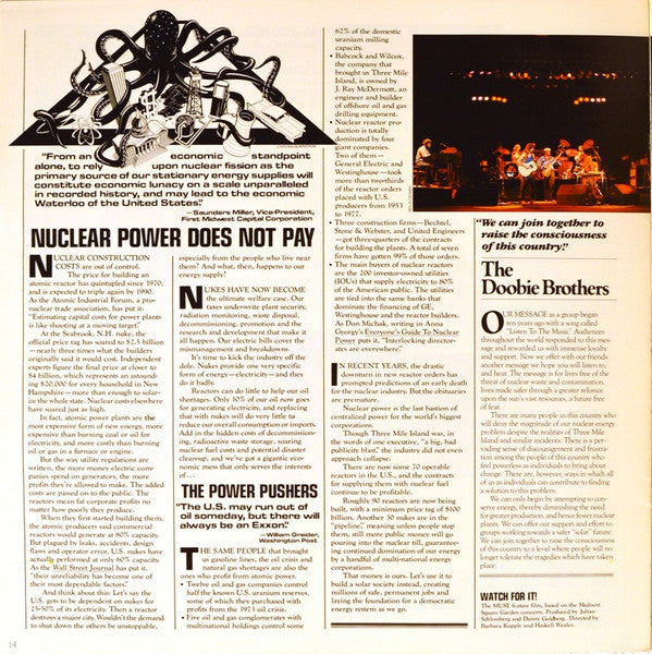No Nukes - From The Muse Concerts For A Non-Nuclear Future - Madison Square Garden - September 19-23, 1979