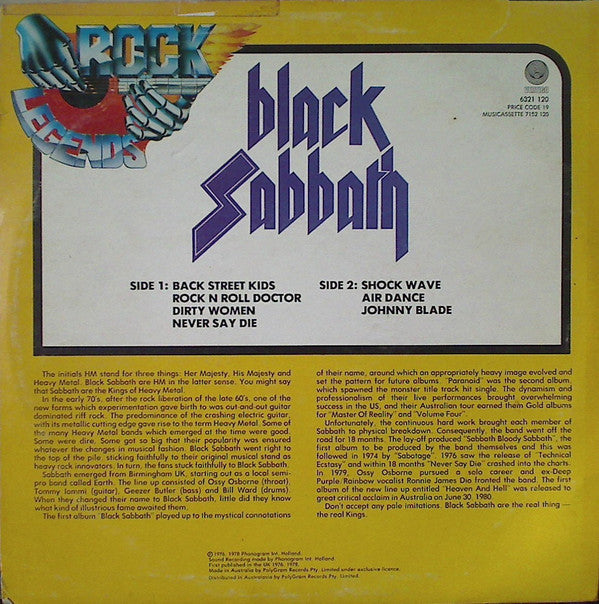 Master Release: Rock Heavies by Black Sabbath