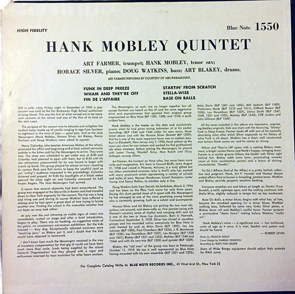 Release: Quintet-Vinyl-US-1972-BLP 1550-6370720