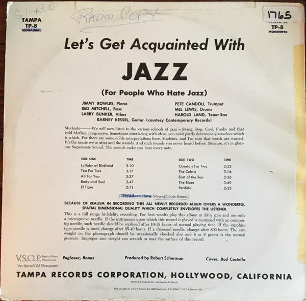 Release: Let's Get Acquainted With Jazz ...For People Who Hate Jazz!-Vinyl-US-1985-VSOP 11, TP-8-4693620