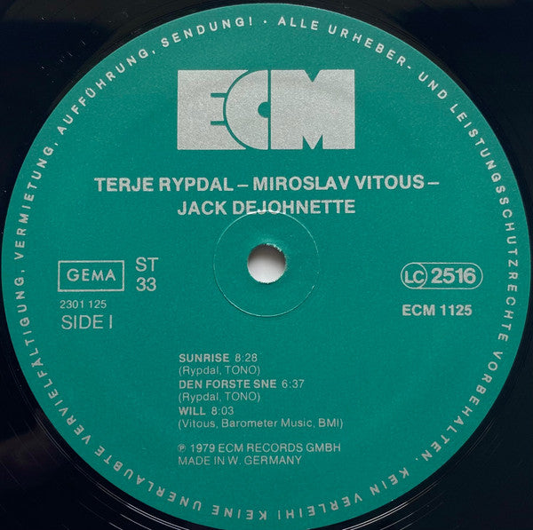 Terje Rypdal / Miroslav Vitous / Jack DeJohnette