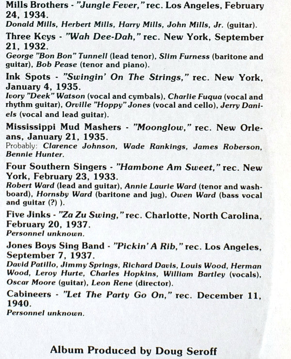 The Human Orchestra (Rhythm Quartets In The Thirties)