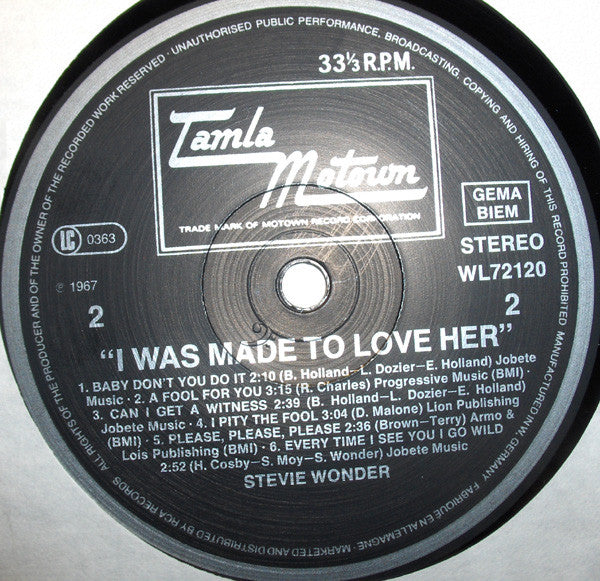 I Was Made To Love Her