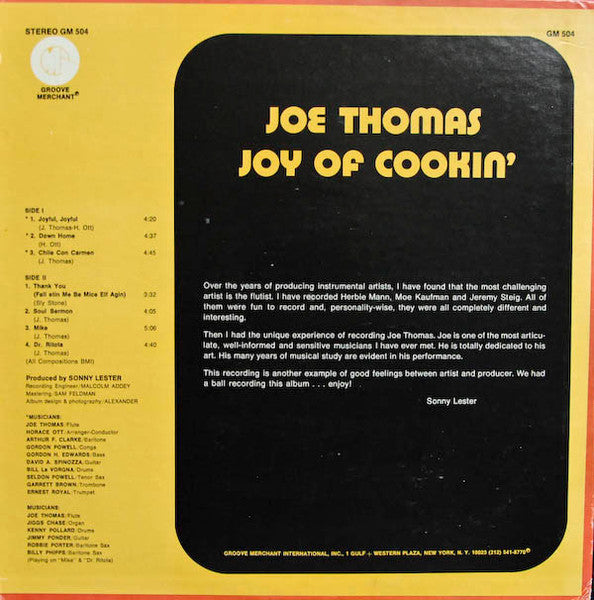 Release: Joy Of Cookin'-Vinyl-US-1972-GM 504, GM 504-1150270