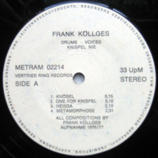 Drums, Voices, Knispel Nie