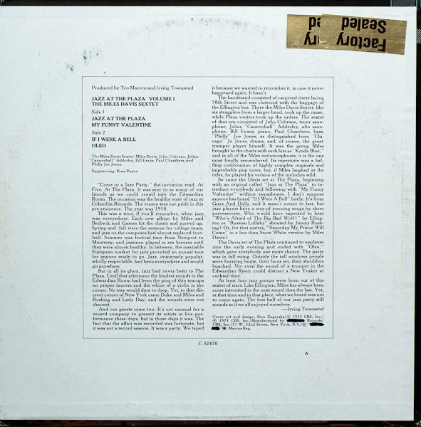 Jazz At The Plaza Vol. 1