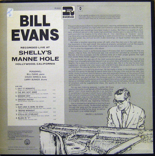Recorded Live At Shelly's Manne Hole, Hollywood, California
