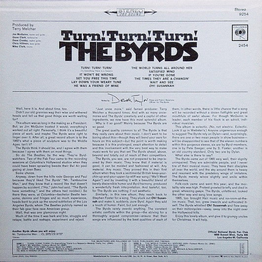 Release: Turn! Turn! Turn!-Vinyl-US-None-PC 9254-1830688