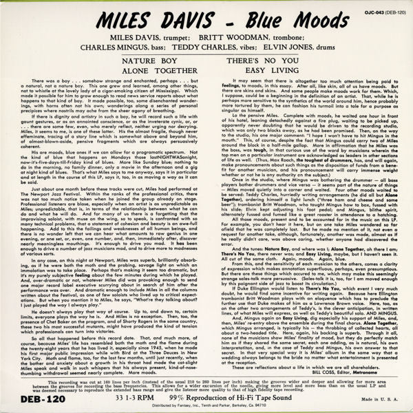 Release: Blue Moods-Vinyl-US-1983-OJC-043, DEB-120-1079802