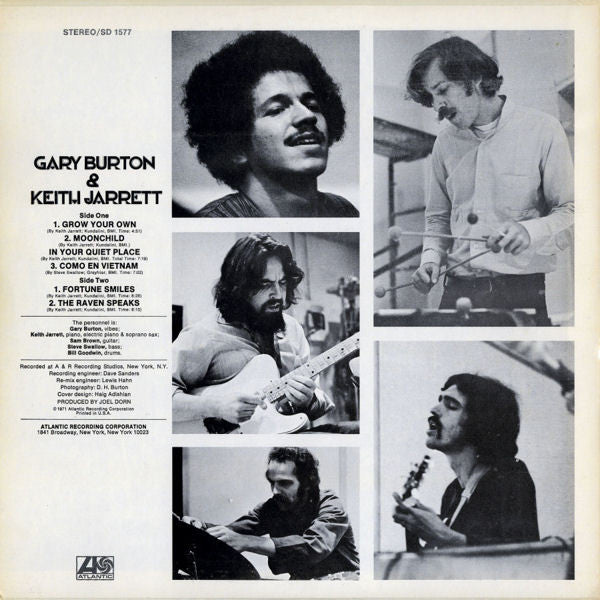 Release: Gary Burton & Keith Jarrett-Vinyl-US-1971-SD 1577-2071058