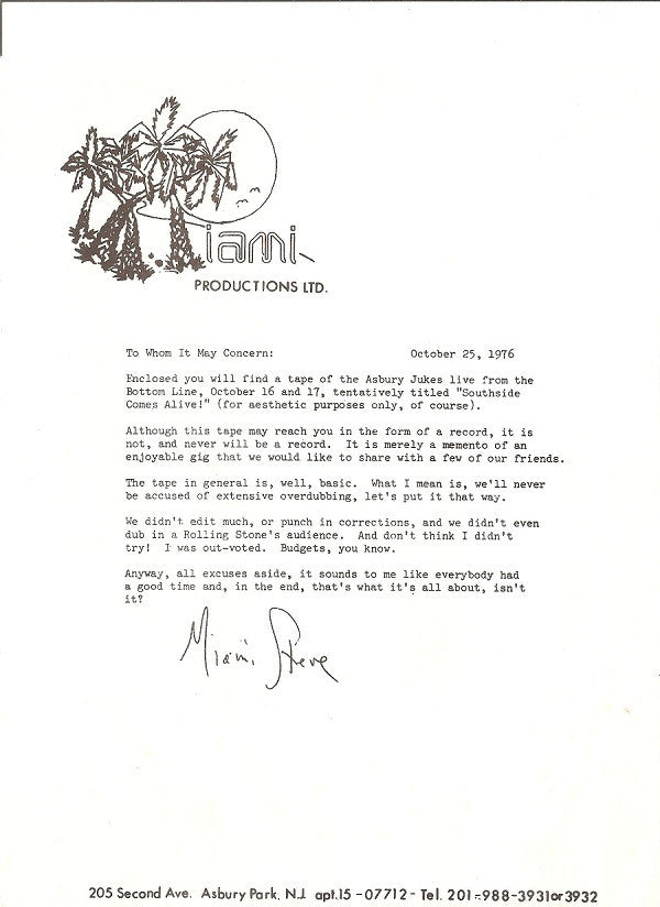 Master Release: Jukes Live At The Bottom Line by Southside Johnny & The Asbury Jukes