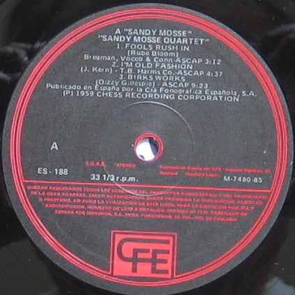 Release: Relaxin' With Sandy Mosse-Vinyl-Spain-1985-ES-188, LP 639-2664221