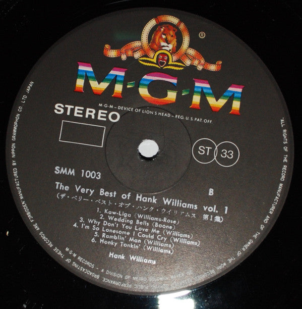 The Very Best Of Hank Williams Vol. 1