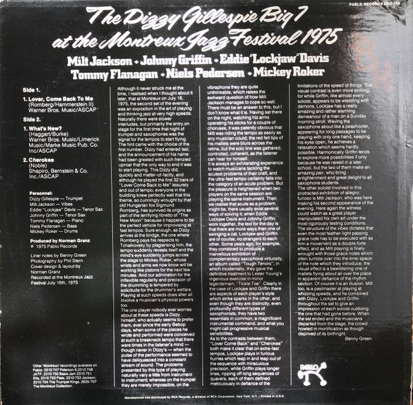 The Dizzy Gillespie Big 7 At The Montreux Jazz Festival 1975
